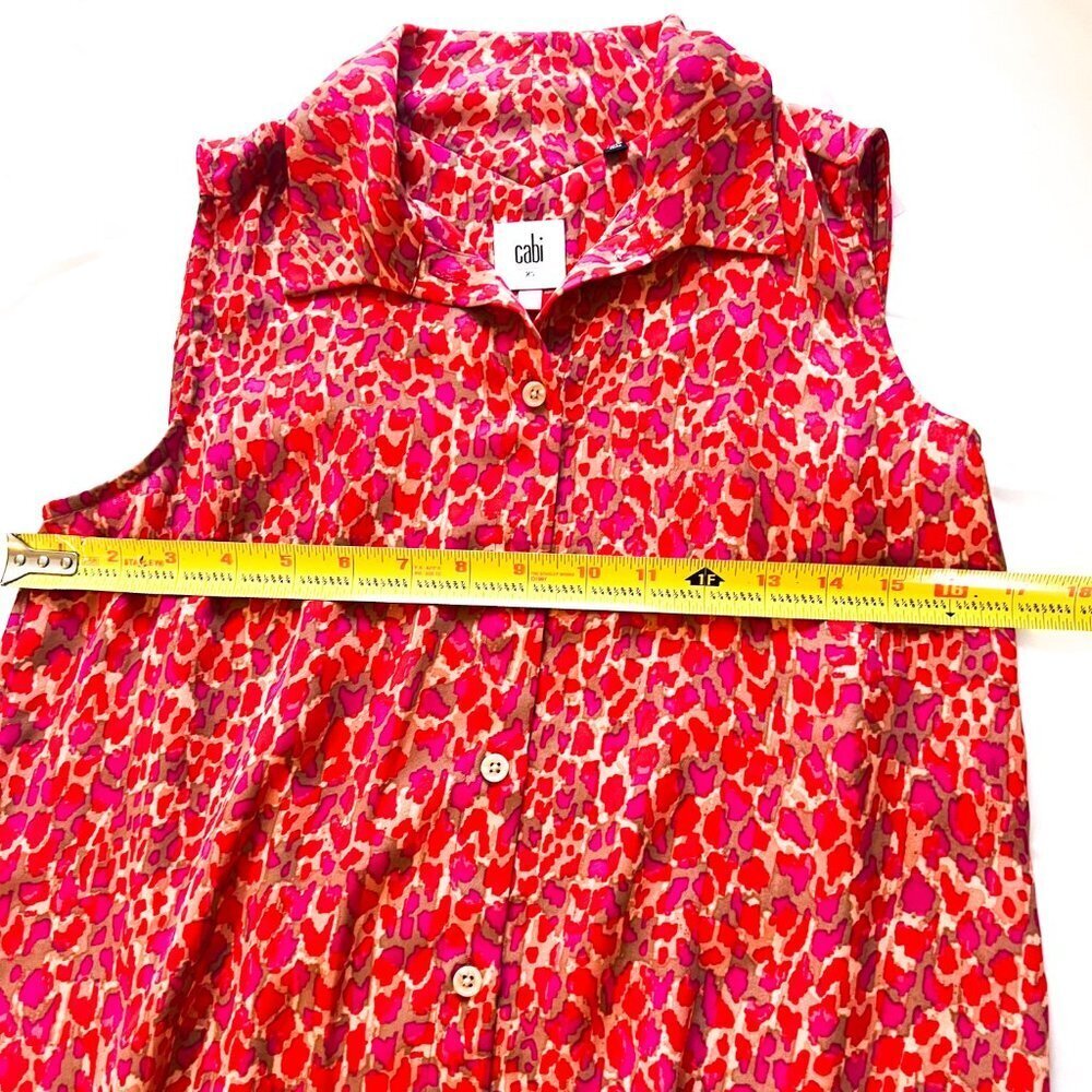 Cabi Heartbreaker Sleeveless Animal Print Blouse - Picture 12 of 13